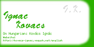 ignac kovacs business card